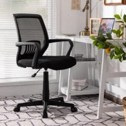 Costway Mid-Back Office Executive Chair Mesh Chair Height Adjustable W/ Lumbar Support