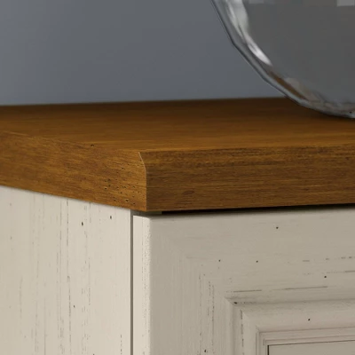 2 Drawer Fairview File Cabinet Antique White - Bush Furniture - Image 4