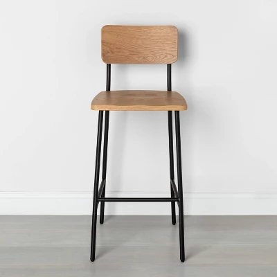 Wood & Steel Bar Stool - Natural/Black - Hearth & Hand™ With Magnolia - Image 2