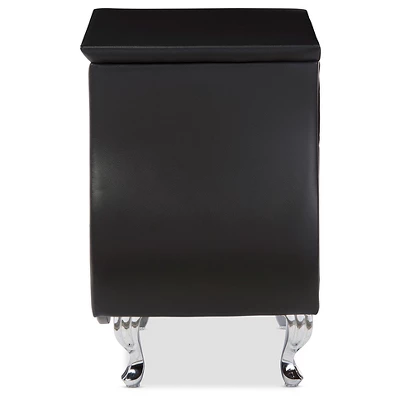 Erin Modern And Contemporary Faux Leather Upholstered Nightstand - Baxton Studio - Image 2