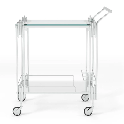 Starrett 2 Tier Metal Serving Cart Chrome - HOMES: Inside + Out - Image 2