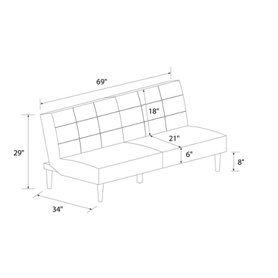 Bowie Upholstered Futon - Room & Joy - Image 10