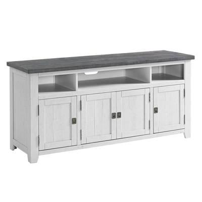 Foundry 65" TV Stand White Stain With Gray Top - Martin Svensson Home - Image 5