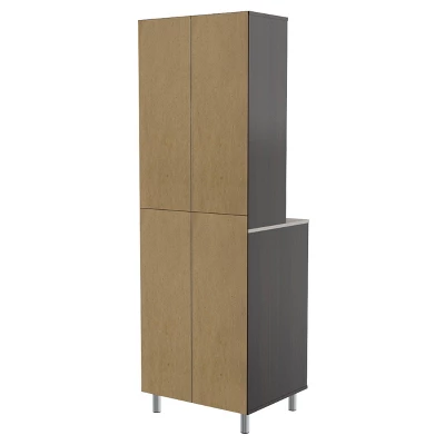 4 Door Breakroom Cabinet Espresso/Amber Gray - Inval - Image 7