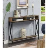 Tucson Deluxe Console Table With Shelf Weathered Barnwood/Black - Breighton Home