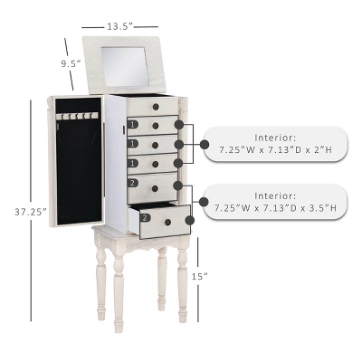 Obrecht Jewelry Armoire Off White - Powell Company - Image 13