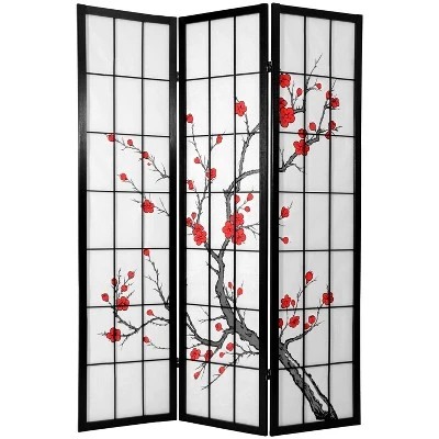 Oriental Furniture 6' Tall Blossom Shoji Screen - Image 3