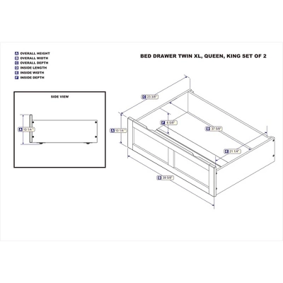 Set Of 2 Queen/King/Twin XL Drawers Gray - AFI - Image 5