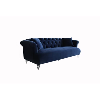 Elegance Contemporary Loveseat Sofas Blue/Acrylic - Armen Living - Image 3