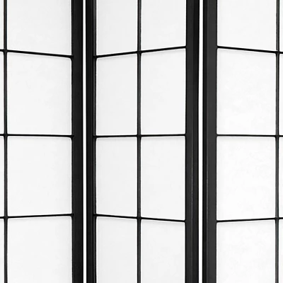 6 Ft. Tall Zen Shoji Screen - Black (3 Panels) - Image 2