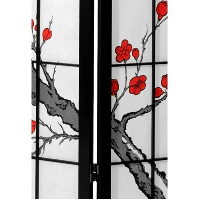 Oriental Furniture 6' Tall Blossom Shoji Screen - Image 2