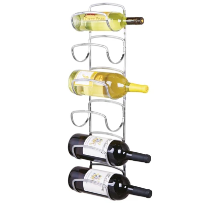 MDesign Modern Decorative Metal Wine Bottle Storage Organizer Rack - Image 9