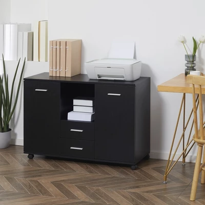 Vinsetto Multifunction Office Filing Cabinet Printer Stand With 2 Drawers, 2 Shelves, & Smooth Counter Surface - Image 2