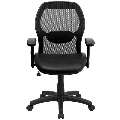 Emma And Oliver Mid-Back Super Mesh Executive Swivel Office Chair With Adjustable Arms - Image 3