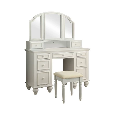 3pc Branson 9 Drawer Transitional Vanity Table Set - HOMES: Inside + Out - Image 5