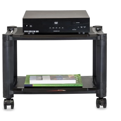 Mount-It! Under Desk Printer Stand With Wheels | Rolling Printer Cart | Height Adjustable Stacked Office Machine Cart W/ Paper Storage Tray - Image 5