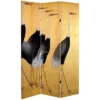 6" Double Sided Cranes Room Divider Beige - Oriental Furniture