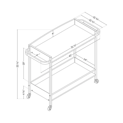City Life Bar Cart With Wine Glass Rack - South Shore - Image 12