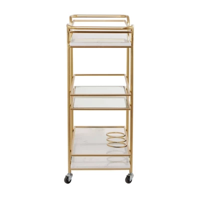 Glam Marble Bar Cart Gold - Olivia & May - Image 2