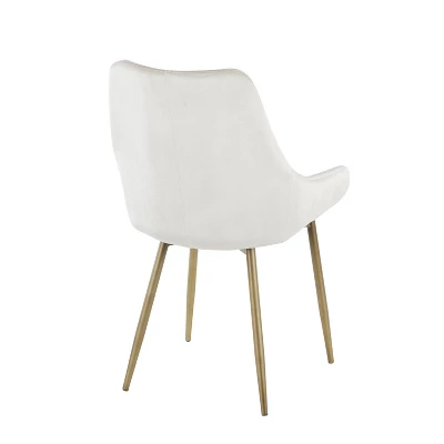 Set Of 2 Diana Contemporary Chairs Cream Velvet - LumiSource - Image 3