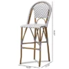 Baxton Studio Ilene Indoor And Outdoor Stackable Bistro Barstool Gray/White - BaxtonStudio