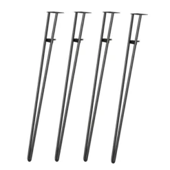 Room & Joy 33.31" 4pk Steel Hairpin Furniture Legs Black