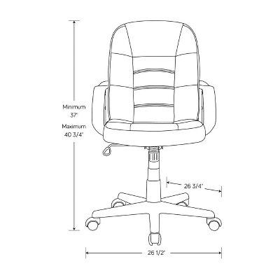 Office Chair Bonded Leather Black - Room Essentials™ - Image 2