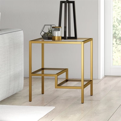 Metal Contemporary Side Table In Gold - Henn&Hart - Image 5