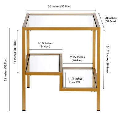 Metal Contemporary Side Table In Gold - Henn&Hart - Image 8