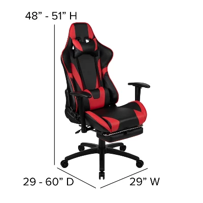 Flash Furniture Gaming Desk And Footrest Reclining Gaming Chair Set With Cup Holder And Headphone Hook - Image 5