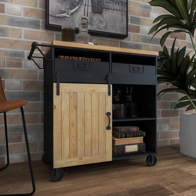 Industrial Rolling Cart Black - Olivia & May - Image 14