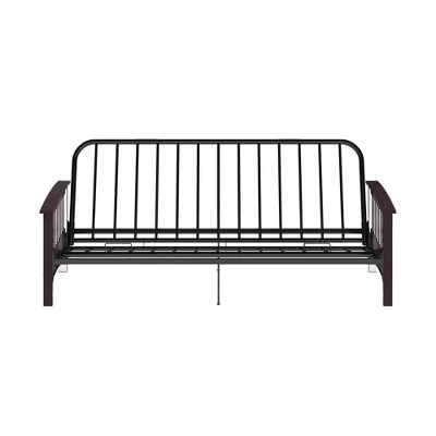 Full Size Holly Espresso Wood Arm Futon Frame With 6" Microfiber Mattress Tan - Room & Joy - Image 11