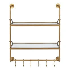 26" X 31" Marit Metal Wall Shelf Gold - Kate & Laurel All Things Decor