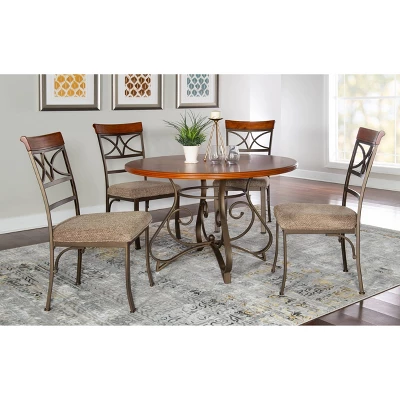 Carter Round Dining Table Metal/Cherry - Powell Company - Image 4