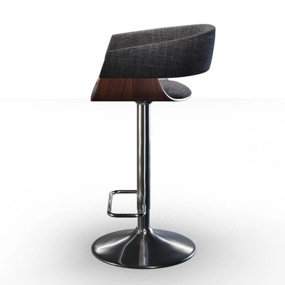 Calina Adjustable Swivel Barstool Charcoal Gray - WyndenHall - Image 4