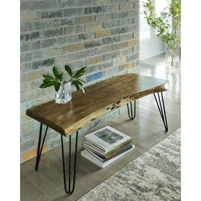 Haileeten Accent Bench Black/Gray/Brown/Beige - Signature Design By Ashley