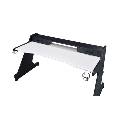 Bigga Gaming Desk Black/White - Acme Furniture - Image 3