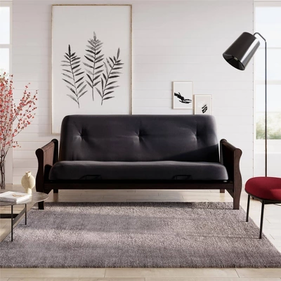 Full Chester Wood Arm Futon Frame With 8" Polyester Mattress - Room & Joy - Image 4