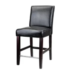 Antonio Counter Height Barstool With Bonded Leather Seat - CorLiving