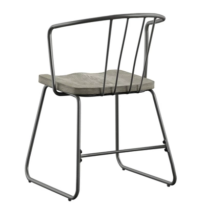 Set Of 2 Nowell Iron Dining Chairs Gray - Inspire Q - Image 4