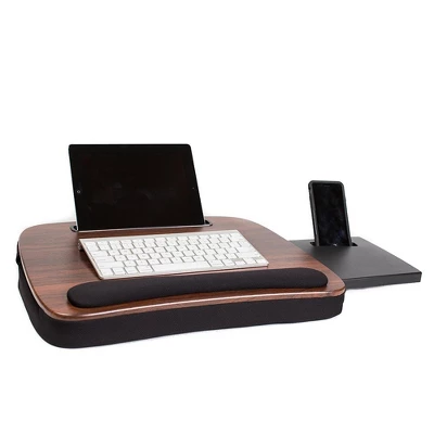 Sofia + Sam Multi Tasking Memory Foam Lap Desk (Brown Wood Top) - Supports Laptops Up To 15 Inches - Image 3