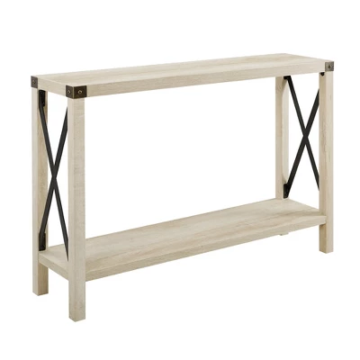 Sophie Rustic Industrial X Frame Entry Table - Saracina Home - Image 10