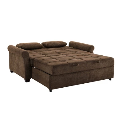Hannah Convertible Futon Sleeper Sofa Brown - Serta - Image 6