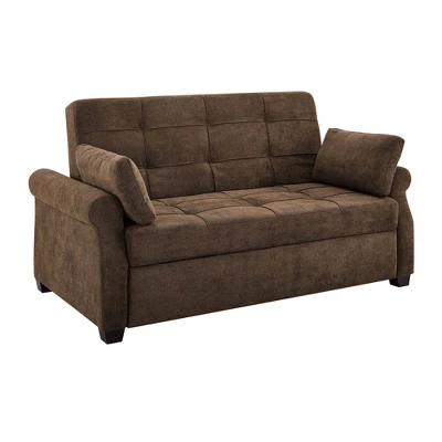 Hannah Convertible Futon Sleeper Sofa Brown - Serta - Image 4