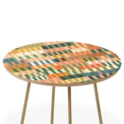 Gigi Rosado Pastel Mosaic Side Round Table - Deny Designs