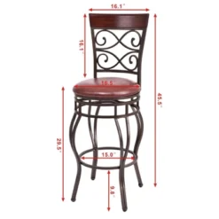 Tangkula 2PCS Bar Stools Dining Kitchen Pub Chair