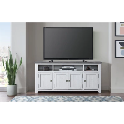 Foundry 65" TV Stand White Stain With Gray Top - Martin Svensson Home - Image 4