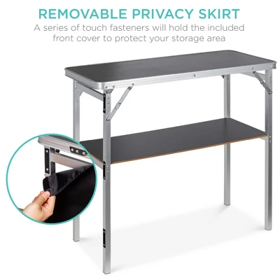 Best Choice Products Portable Pop-Up Bar Table For Indoor/Outdoor, Party, Picnic W/ Carrying Case, Removable Skirt - Image 4