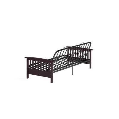 Full Size Holly Espresso Wood Arm Futon Frame With 6" Microfiber Mattress Tan - Room & Joy - Image 12