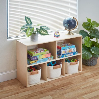 ECR4Kids Birch Streamline 5-Compartment Storage Cabinet, Wood Toy Storage Shelves For Kids - Image 7